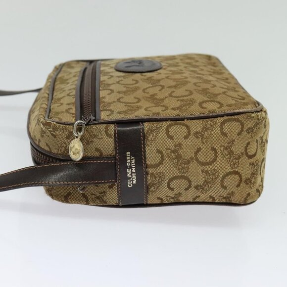 CELINE C Sulky Shoulder Bag Canvas Beige Auth BA757 - Picture 4 of 16